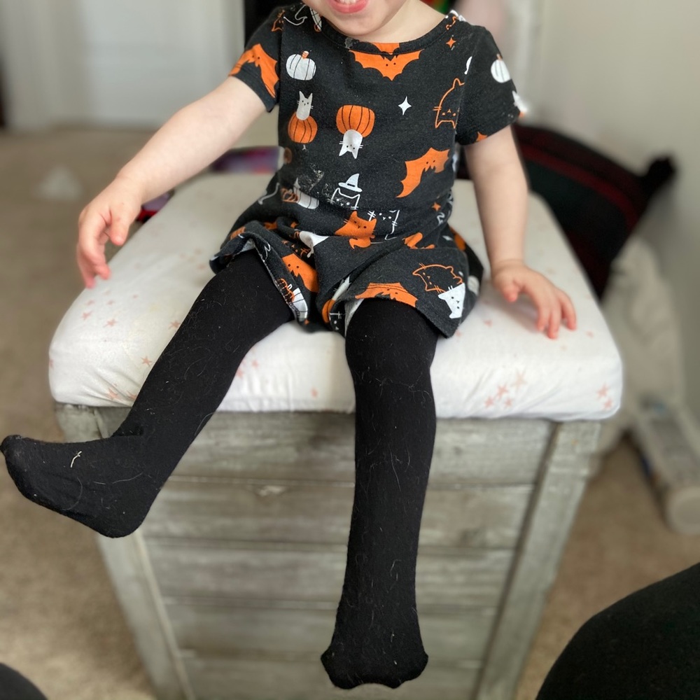 12 months ghost cat and pumpkin baby dress